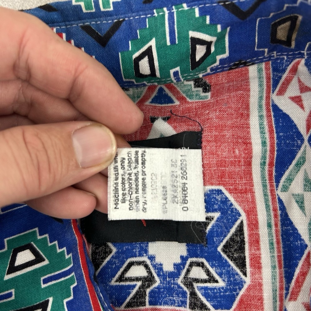 Frontier Series Southwestern Shirt Mens Medium Aztec Print Western Colorful - Picture 5 of 11
